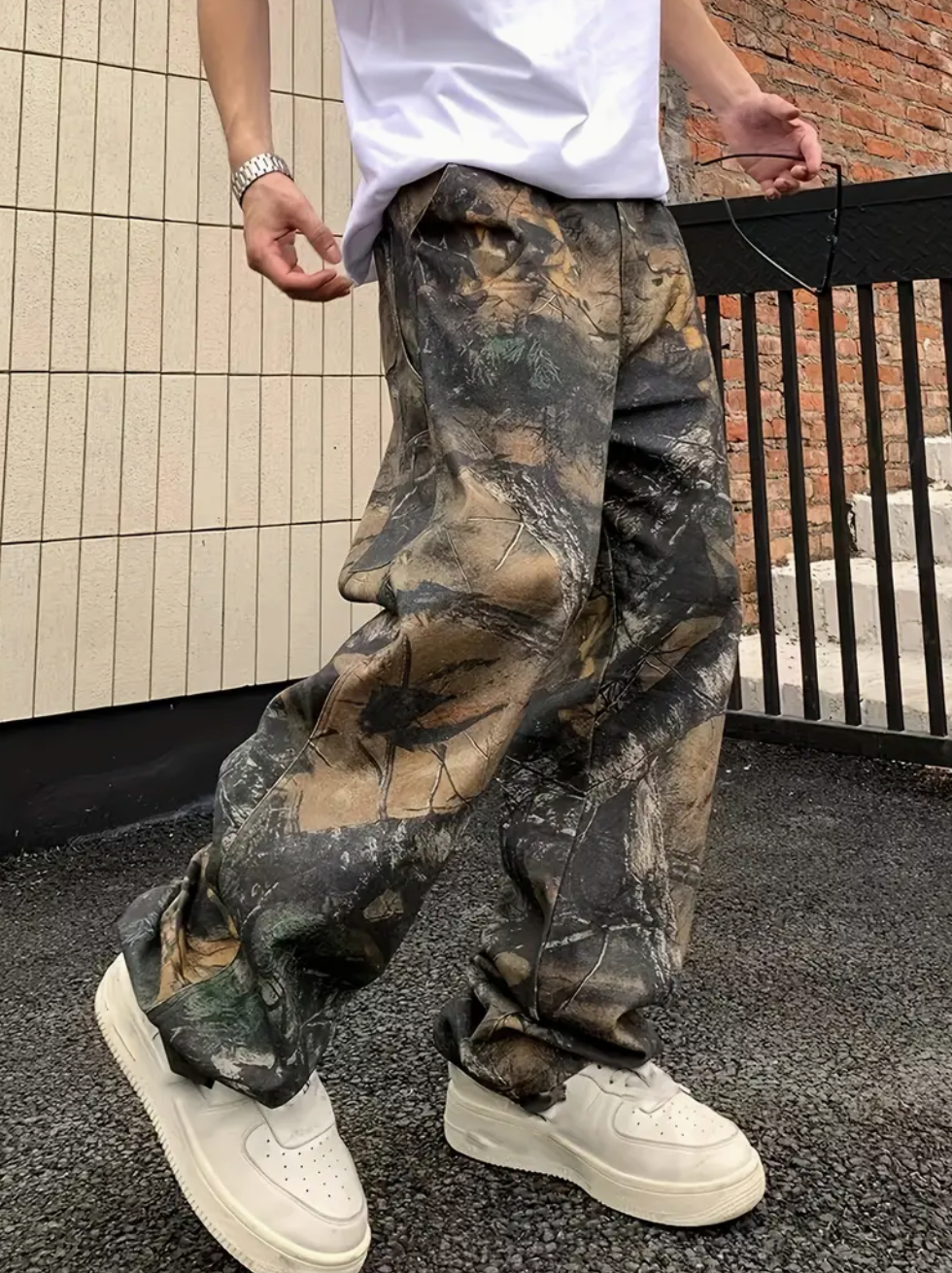 Mens Baggy Camo Jeans