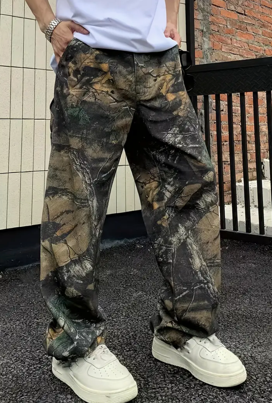 Mens Baggy Camo Jeans