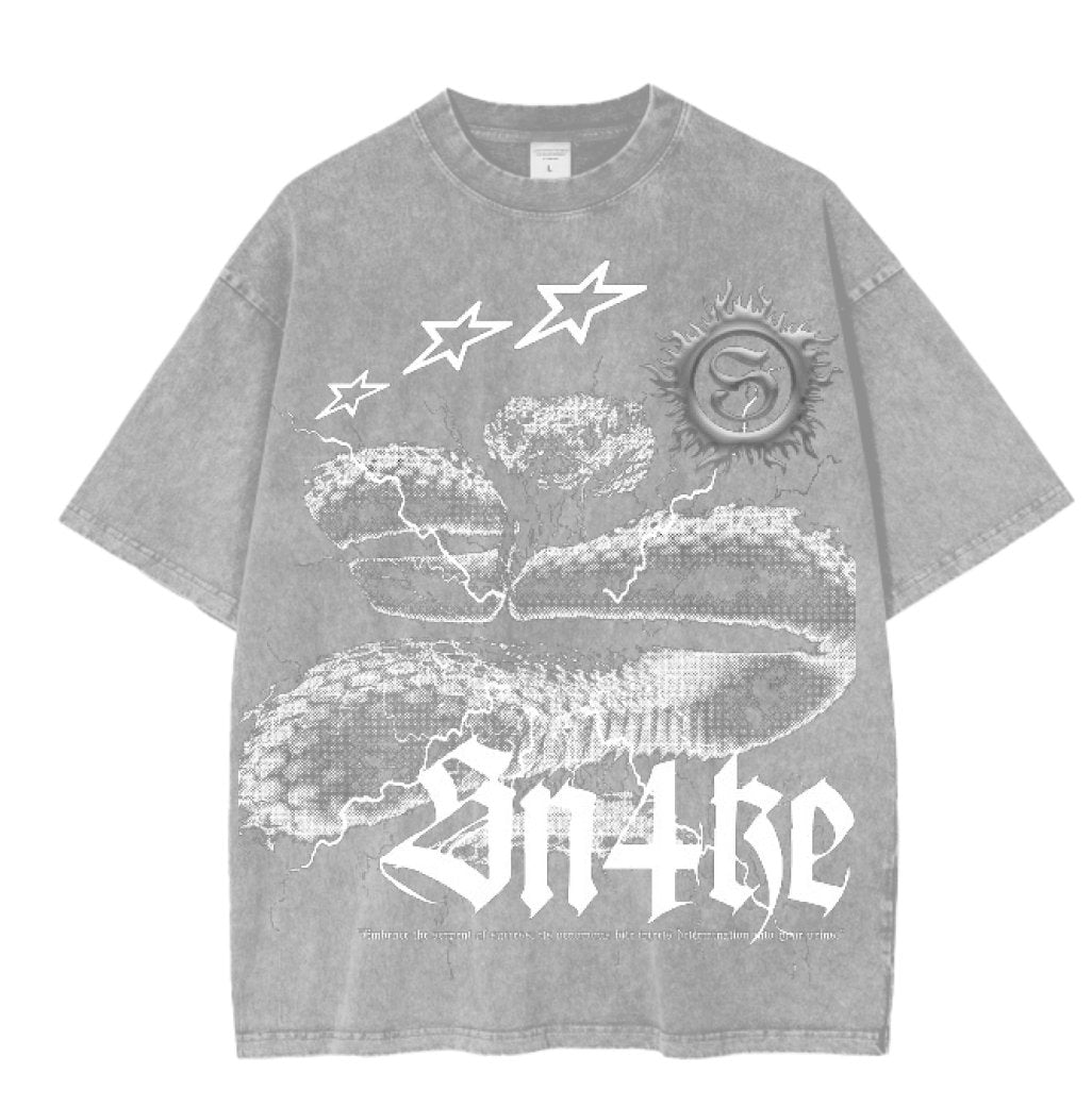 Acid Washed Oversize T-Shirt SN4KE - SN4KE CLOTHING