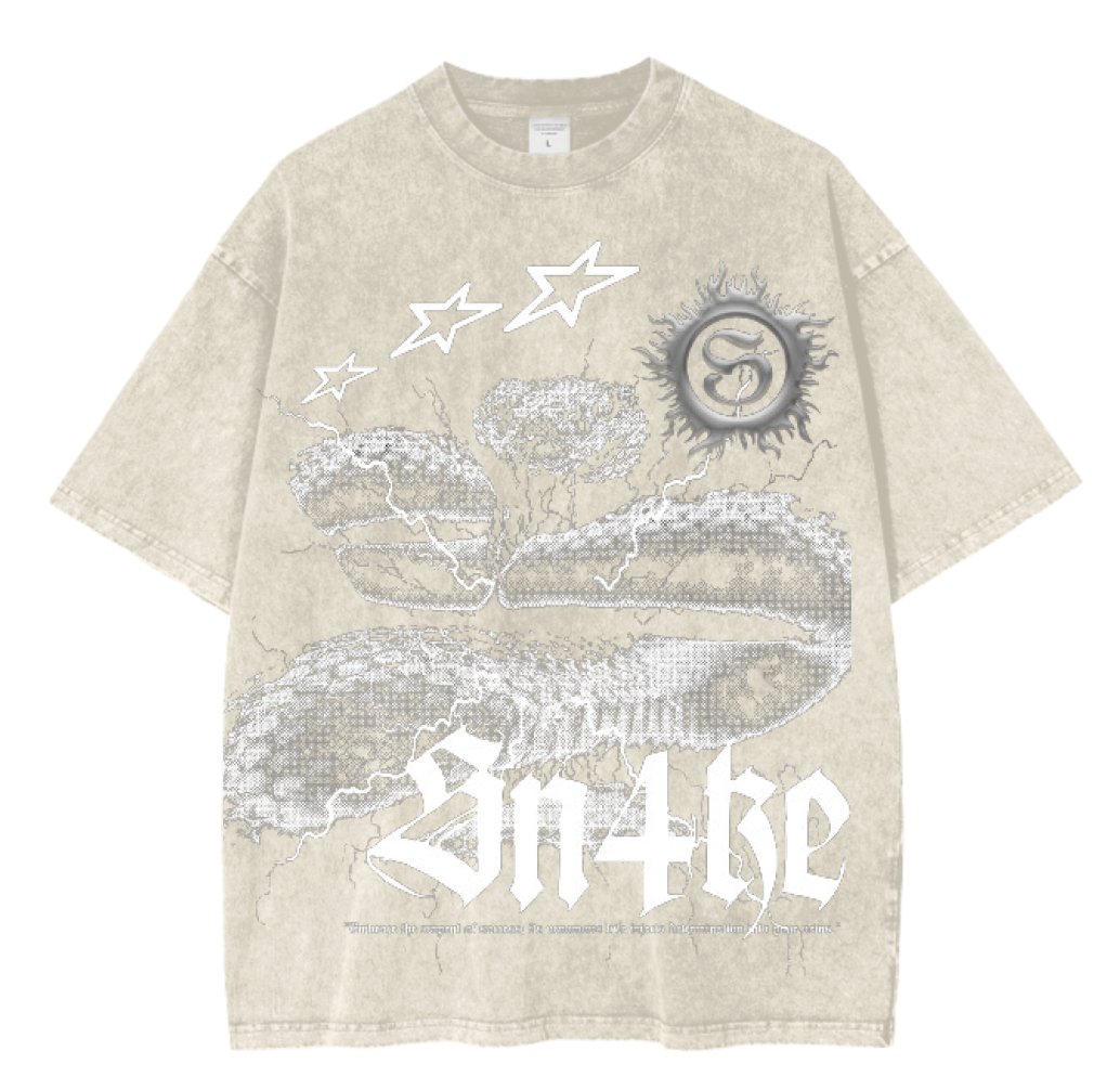 Acid Washed Oversize T-Shirt SN4KE - SN4KE CLOTHING