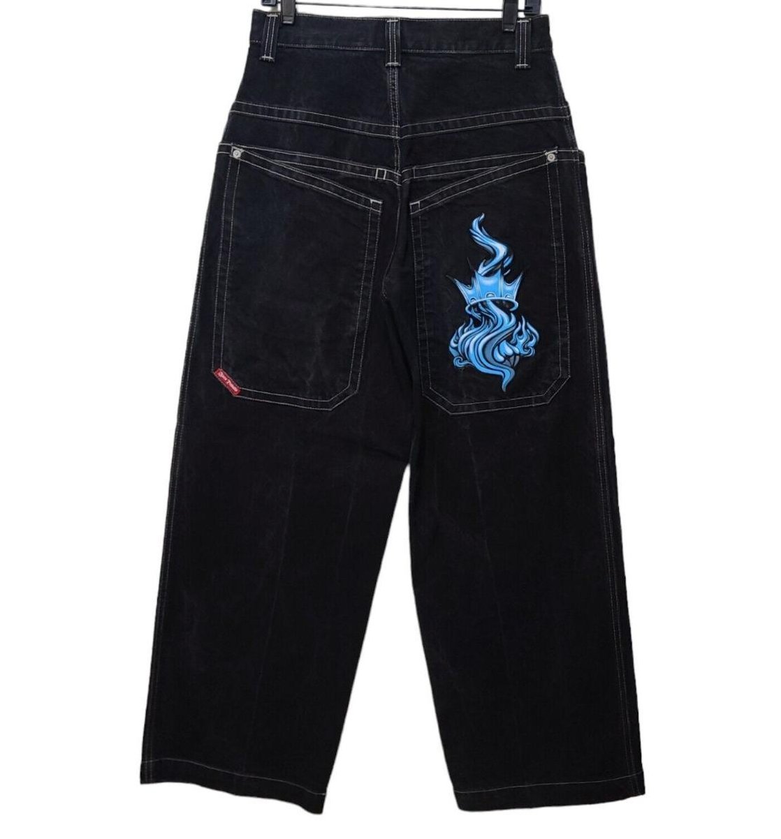 JNCO Baggy Washed Black Denim Jeans Blue Crown - SN4KE CLOTHING