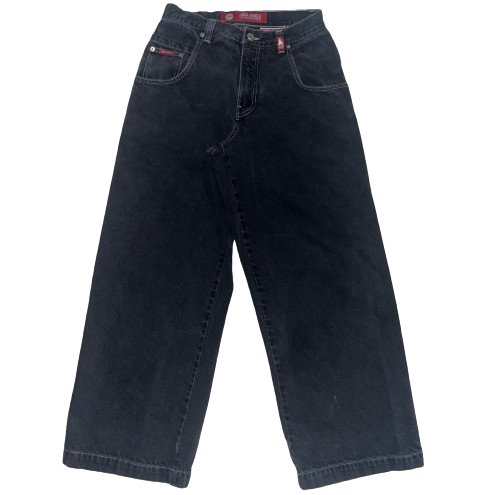 JNCO Baggy Washed Black Denim Jeans Red Crown - SN4KE CLOTHING