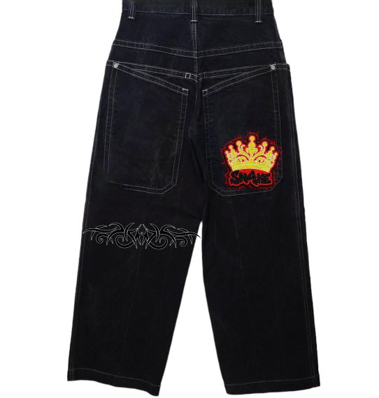 JNCO Baggy Washed Black Denim Jeans SN4KE - SN4KE CLOTHING